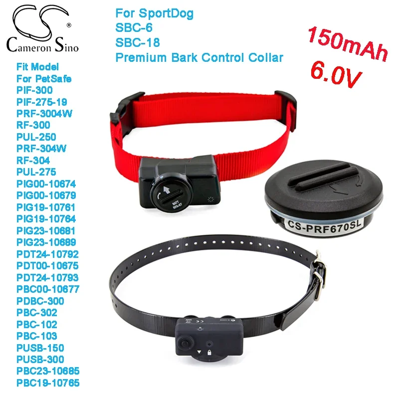 Cameron Sino Dog Collar Battery for SportDog SBC-6 SBC-18 Premium Bark Control Collar