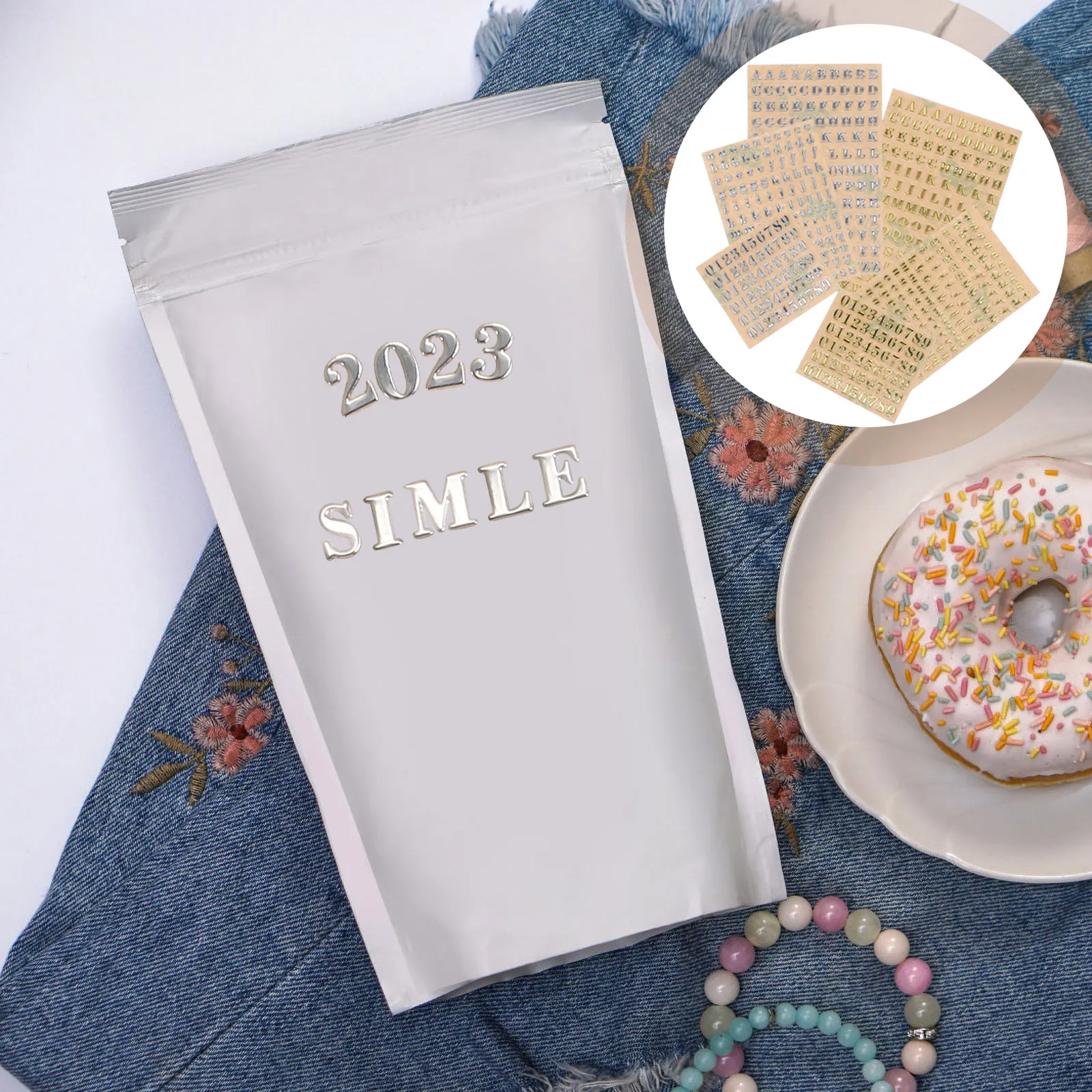 

12 Pcs Letter Alphanumeric Stickers Scrapbook Nail Numbers Glitter Alphabet Self-adhesive