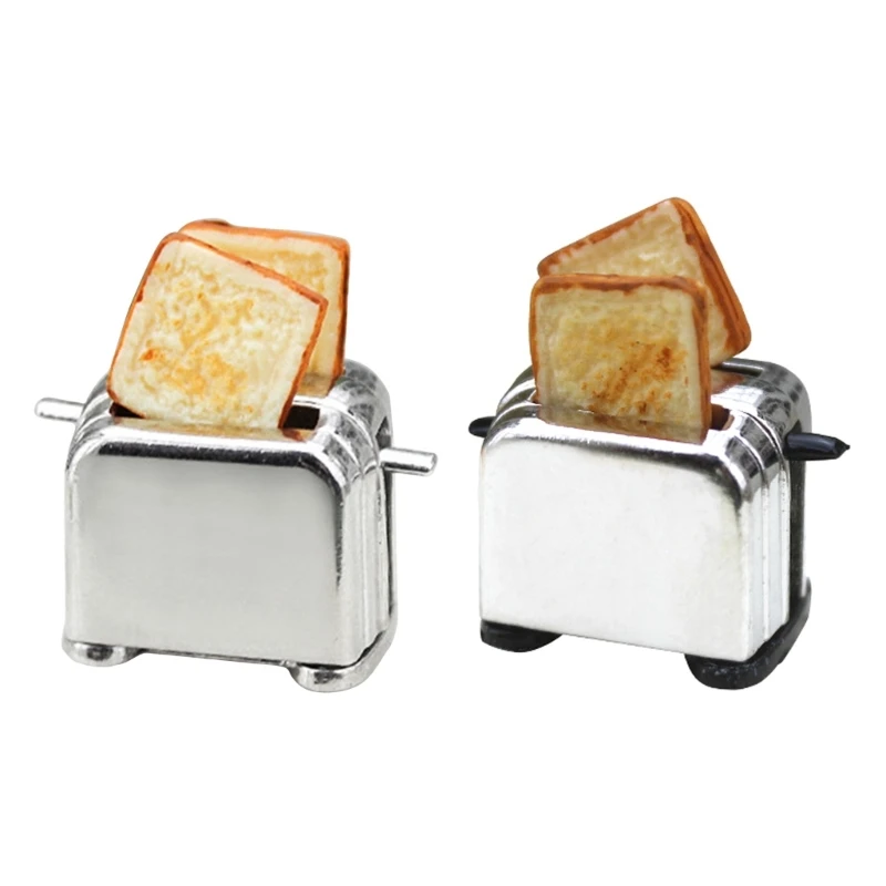 1:12/1:6 Mini Toaster Miniatures Mini Bread Maker Machine DollHouses Toaster DollHouses Cookware DollHouses Bread Maker