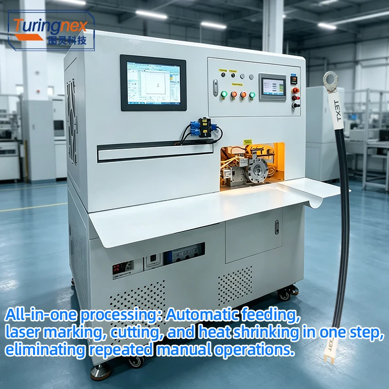 TR-JG03 Las=er Printing Heat Shrink Tube Machine Semi Automatic Wire Harness Numbering Marking Sleeving & Shrinking All-in-One
