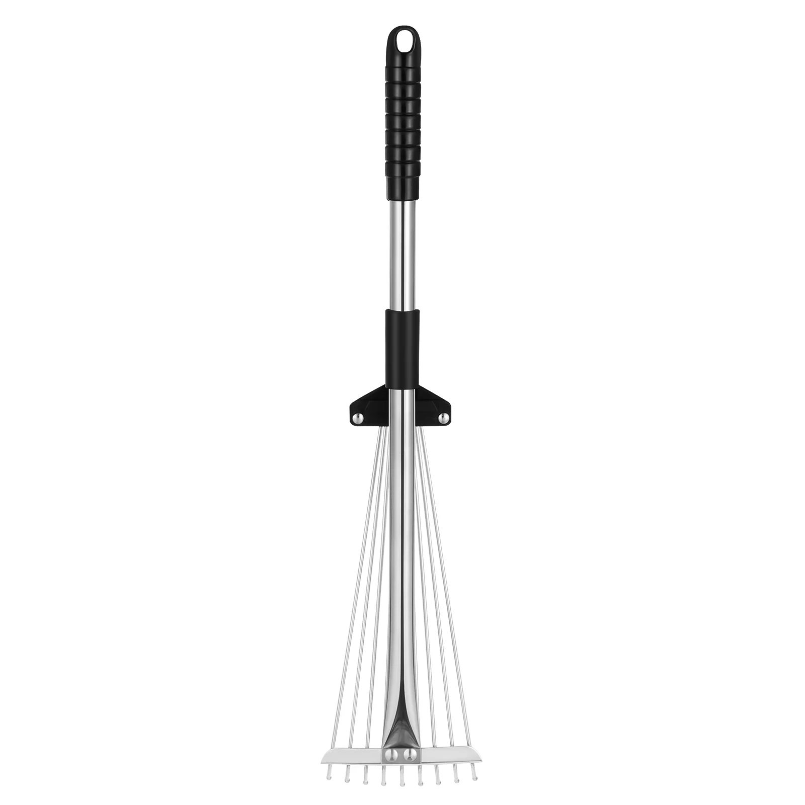 9 Teeth Telescopic Metal Rake Adjustable Retractable Leaves Rake For Garden Backyard Lawn Farm Cleaning Tools