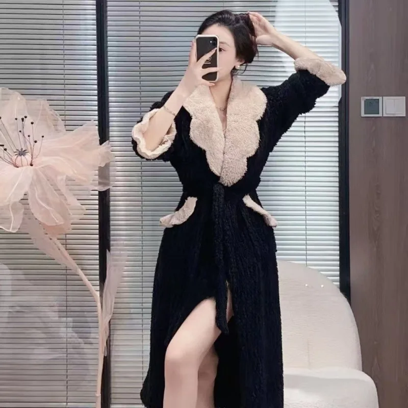 

Coral Fleece Nightgown for Women, Mid To Long Autumn and Winter Styles, New Thick Sleepwear, Winter Bathrobe, Home Wear