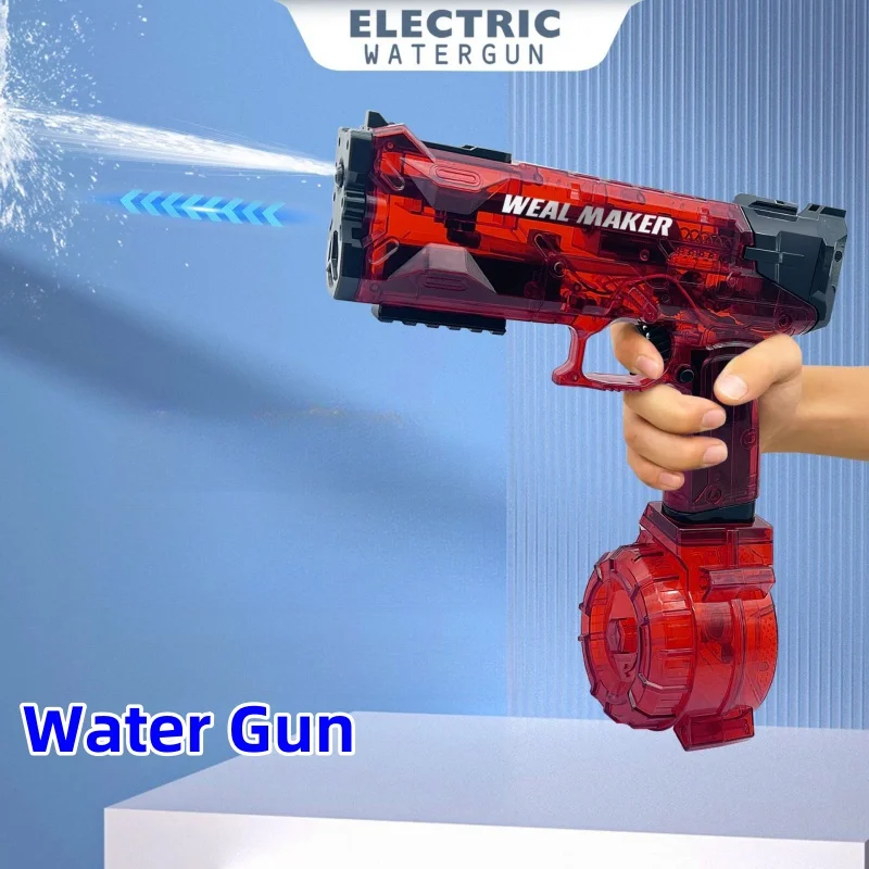 Pistola de agua eléctrica para niños, disparo continuo totalmente automático, juguetes de playa de gran capacidad, juegos de disparos, verano, nuevo