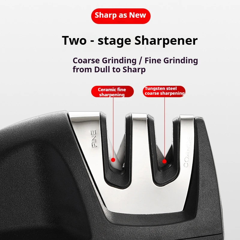 Household Mini‑Mouse‑Shaped Knife Sharpener, Portable Two‑Stage Ceramic & Tungsten Steel Quick Sharpening Stone, Kitchen Tool