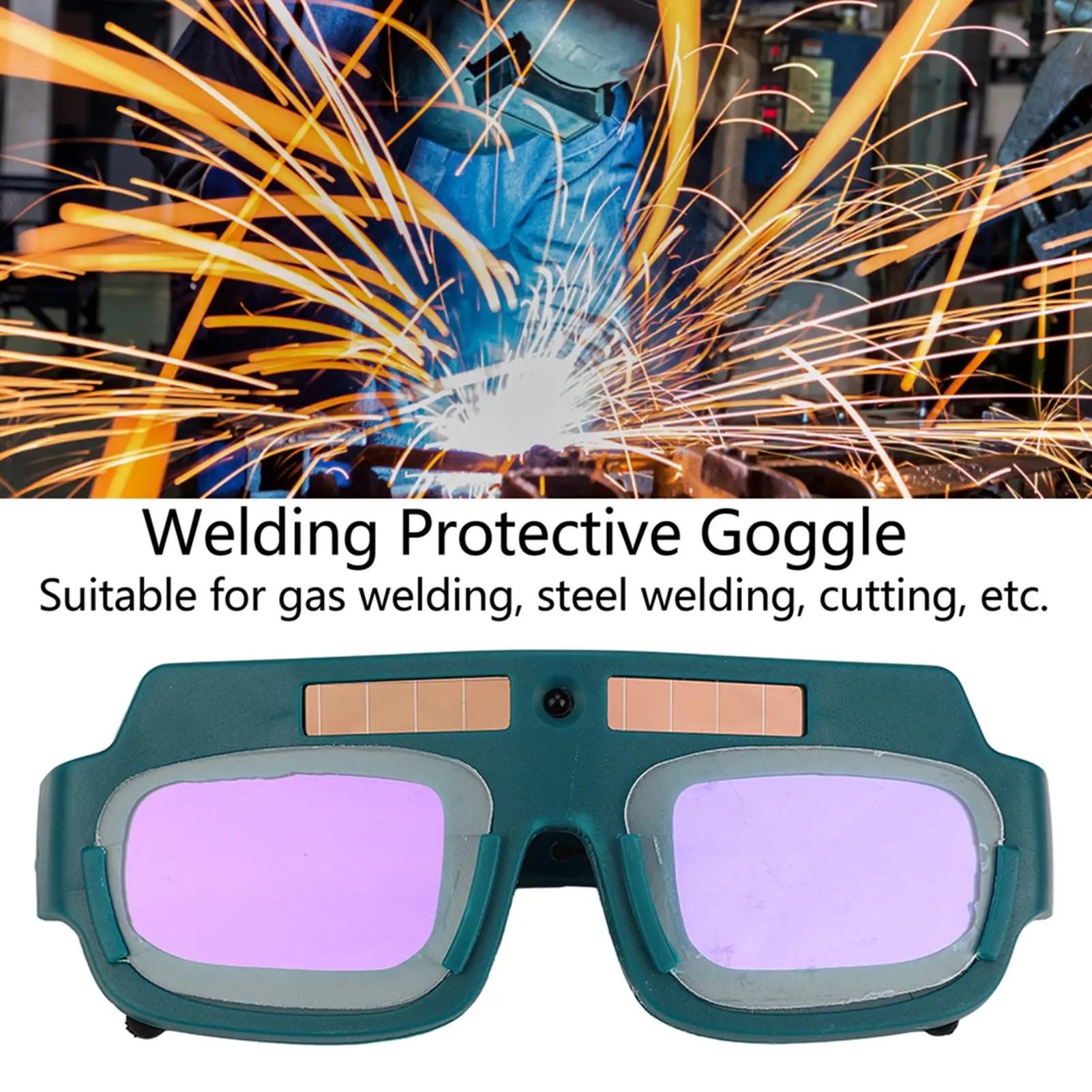 

ZK30 Solar Auto Darkening Welding Goggle Arc and Strong Light Protection Dimming Glasses Dark Green