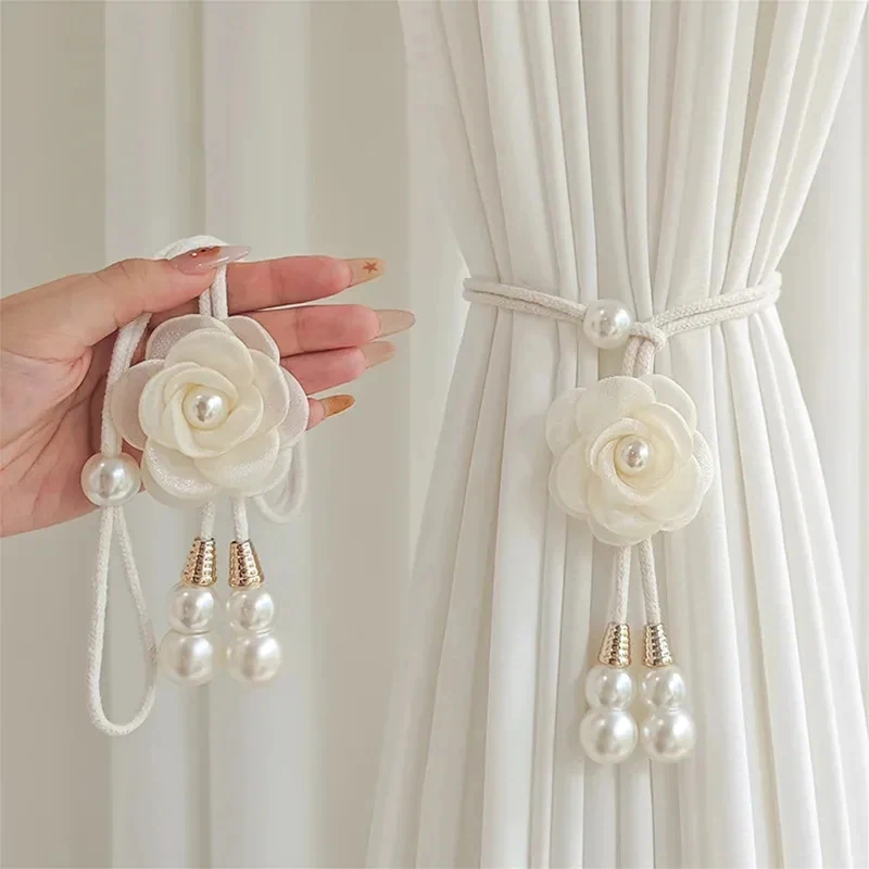 Creative Camellia Curtain Ties | Adjustable Transparent Curtain Decorative Drawstrings | Curtain Accessories and Ties