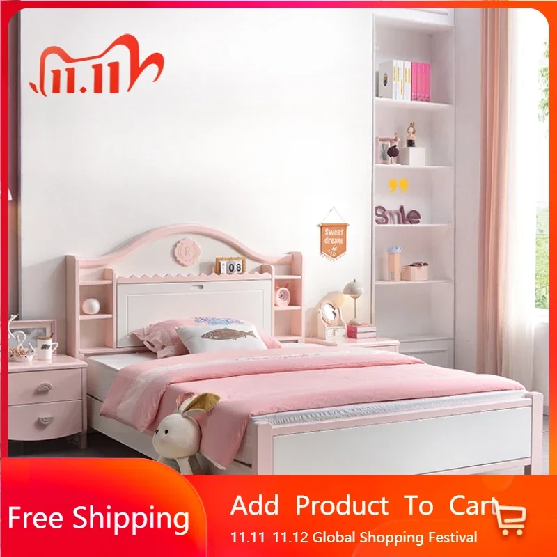 الإبداعية الحديثة الفتيات إطار سرير مزدوج أدراج التخزين فيلا سرير علوي الأميرة خشب متين المنظم Beliche أثاث الفندق