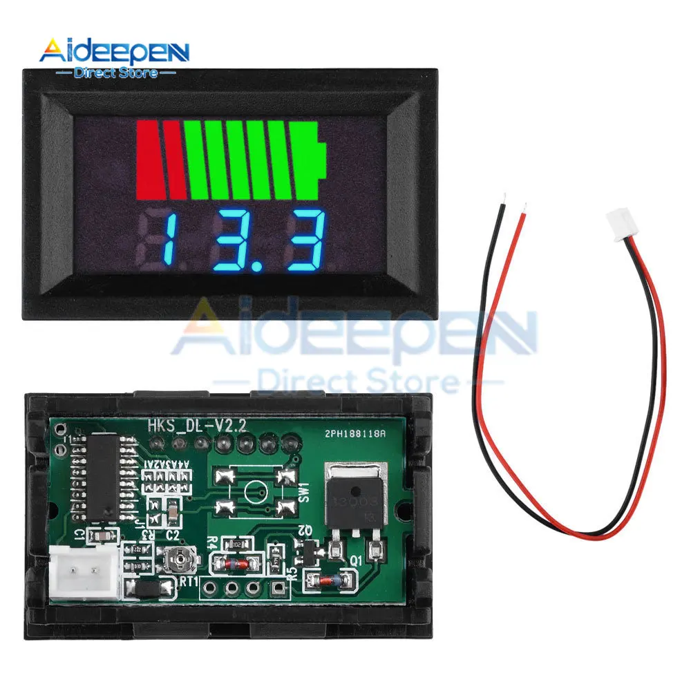 12V 24V 36V 48V 60V 72V Lead acid Battery Charge Level Indicator Lithium Battery Capacity Meter Tester LED Display Voltmeter 