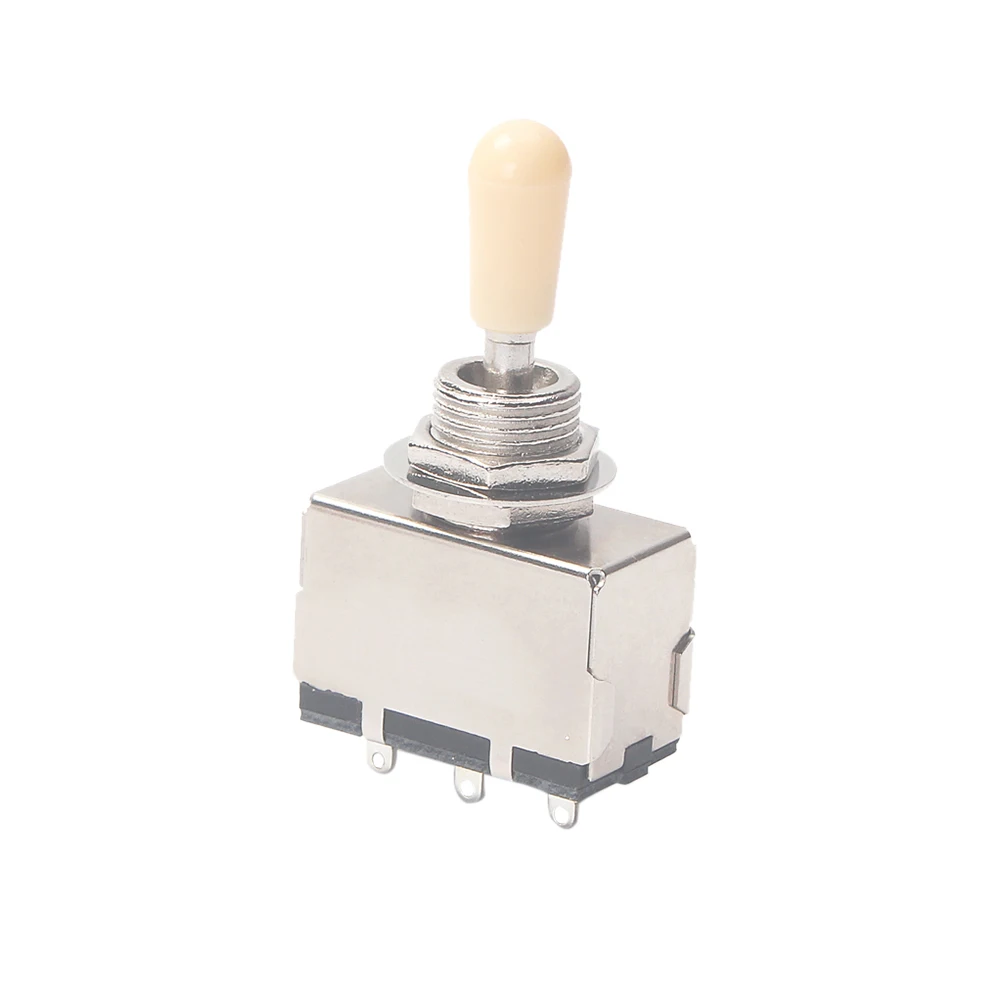 

Yellow Cap 3 Way Guitar Pickup Selector Toggle Switch Knob Chrome Metal Plastic Noiseless Guitar Parts For