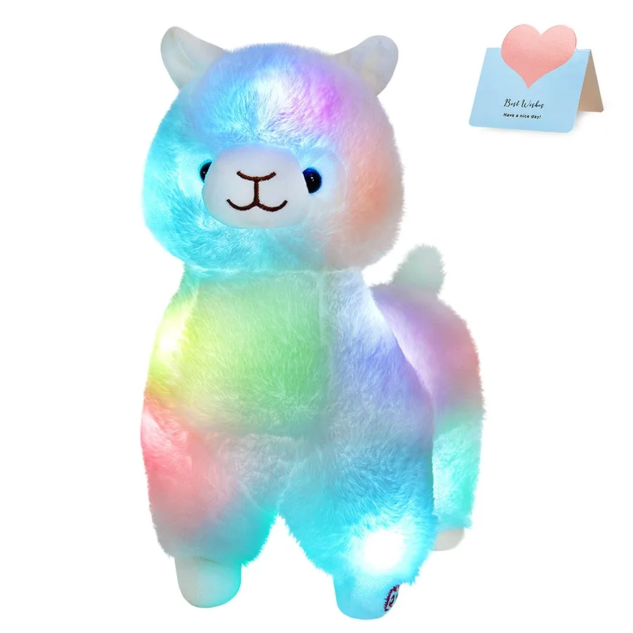 

34cm Light-up LED Stuffed Animals Alpaca Plush Toy Glowing White Sheep Doll Gift for Kids Girls Christmas Birthday Festival Gift