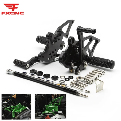 가와사키 NINJA 300 NINJA 250 2013-18 CNC 알루미늄 합금 오토바이 리어셋 발받침 풋 페그 페달 풋 페그 리어 세트