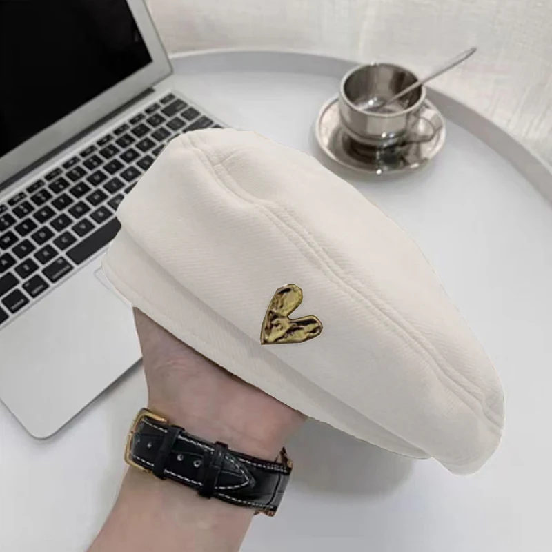 Boinas de algodón para mujer, sombreros de invierno, gorra superior a cuadros francesa Vintage, sombrero de pintor, boina octogonal de calle para Otoño e Invierno