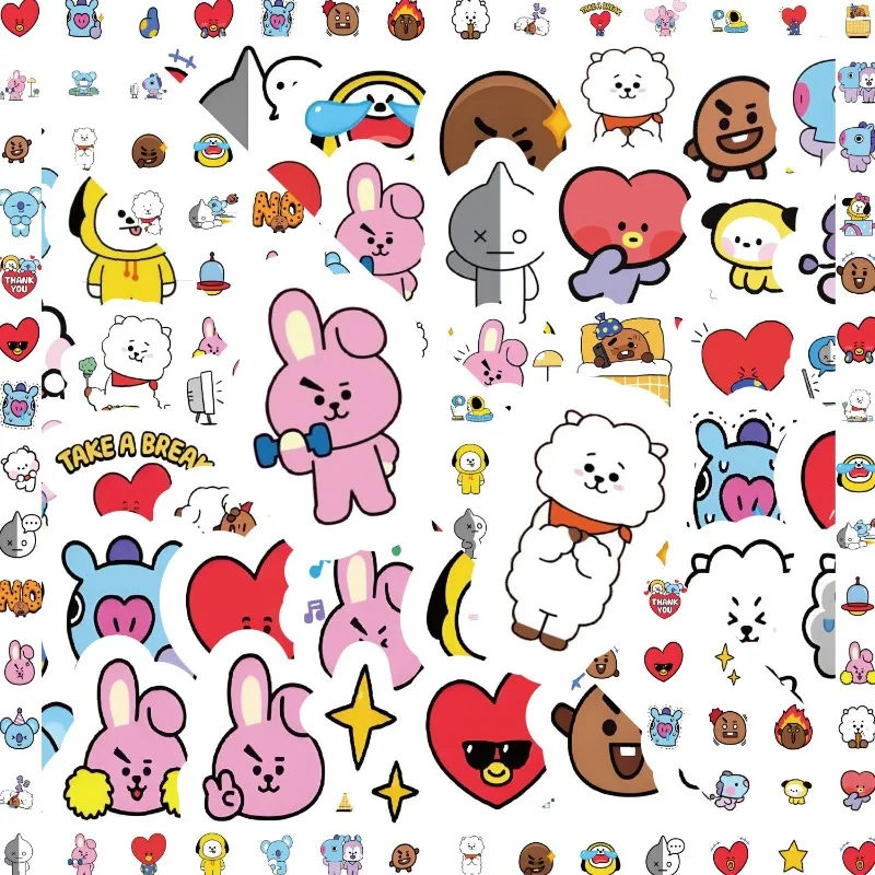 BT21 koya RJ tata Shooky Mang Chimmy Sticker High Color Value Cartoon Cute DIY Decorative Notebook Mobile Phone Shell Sticker view 4