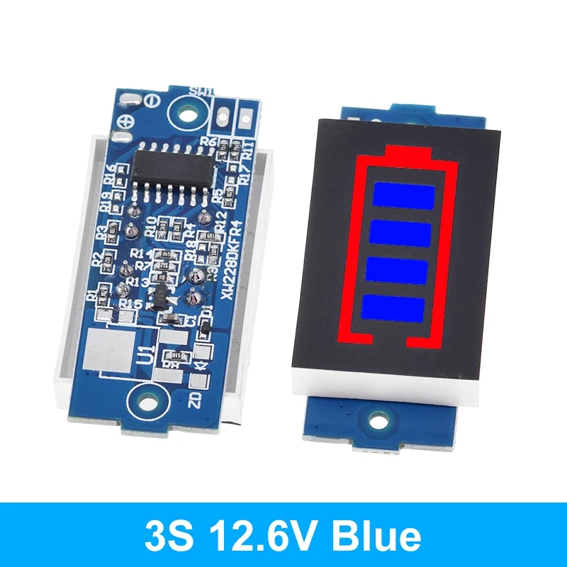 1S 2S 3S 4S Single 3.7V Lithium Battery Capacity Indicator Module 4.2V Blue Display Electric Vehicle Battery Power Tester