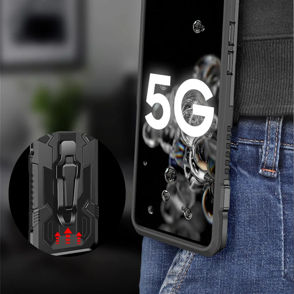 Magnet Case For Samsung Galaxy S21 Ultra Plus 5G M51 A12 S20FE Belt Clip Armor Cover For Samsung S21+ A52 A32 A42 A72 A21S M31S