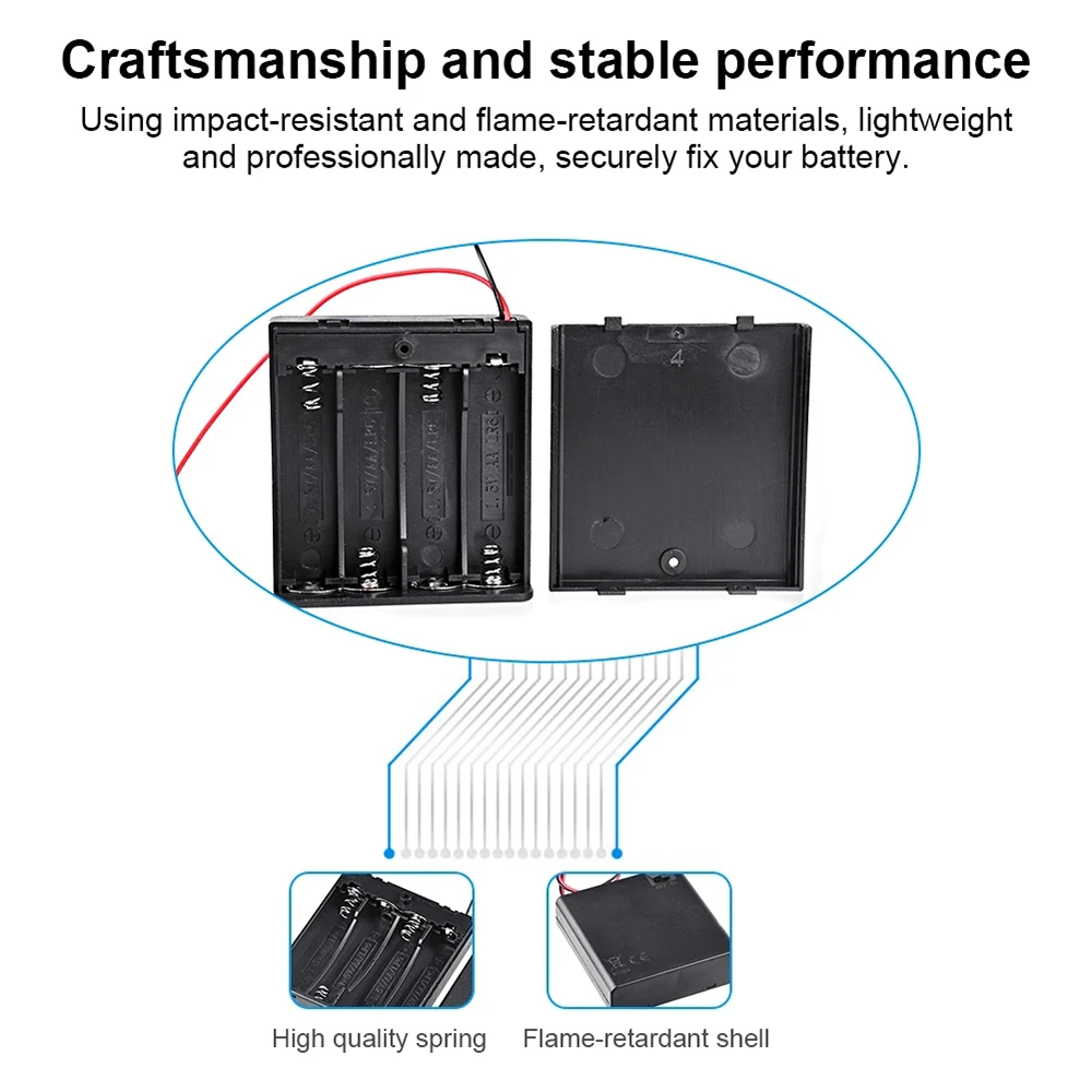 2X 3X 4X AAA 18650 Custodia Della Batteria Con Fili E Interruttore Coperchio DIY Contenitore Della Batteria On/Off 3.7V Storage Switch Holder