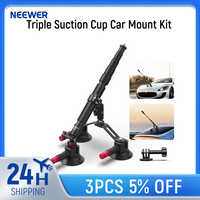 Neewer Triple Suction Cup Car Mount Kit Quick Release Outside Windshield Magic Arm Camera Mount with Action Camera Adapter