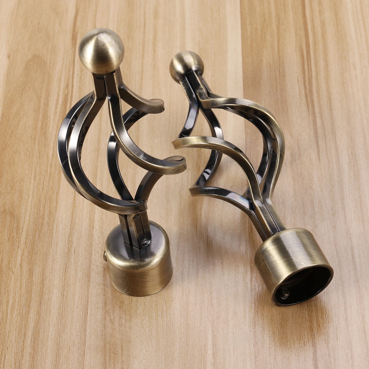 

2pcs Curtain Rod Decorative Head Crystal Drapery Pole End Home Decoration Bedroom Eye-catching Bronze Elegant Design Durability