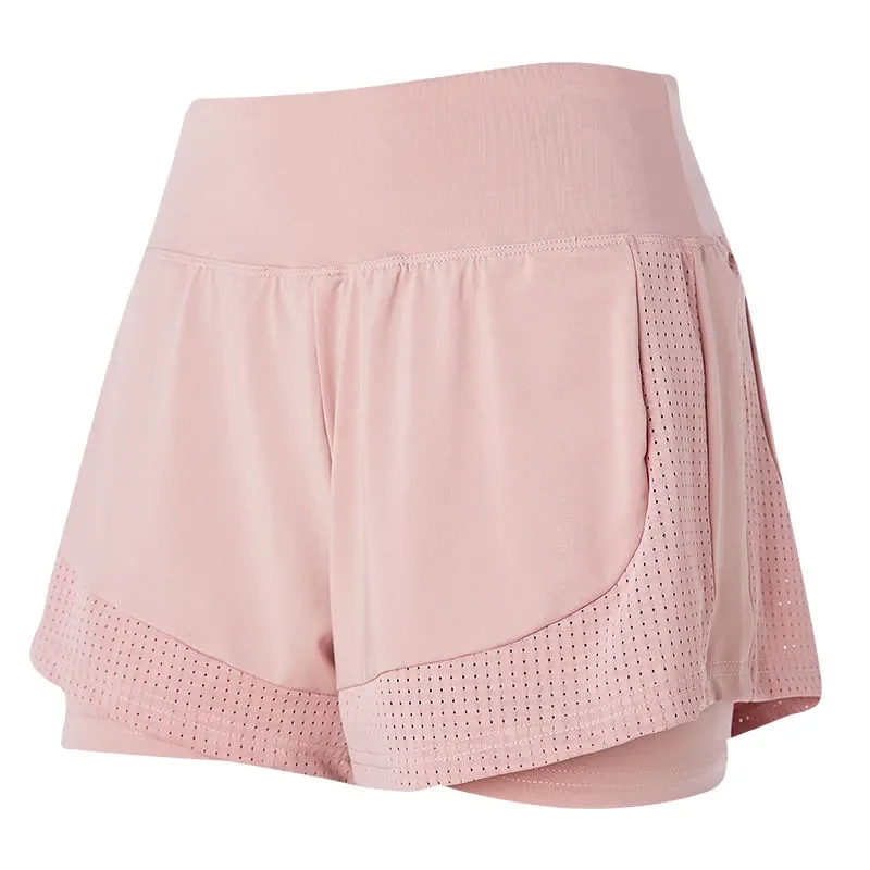 

Women's High Waist Quick Dry Athletic Shorts Anti-slip Breathable 2-in-1 Shorts for Yoga Running Gym