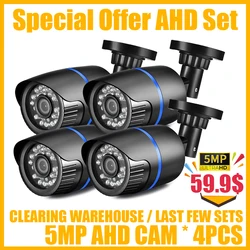 Special Price 5MP 4CH CCTV System AHD Camera KIT 4in1 4MP 5M-N Security Surveillance Set Street Outdoor Waterproof With bracket