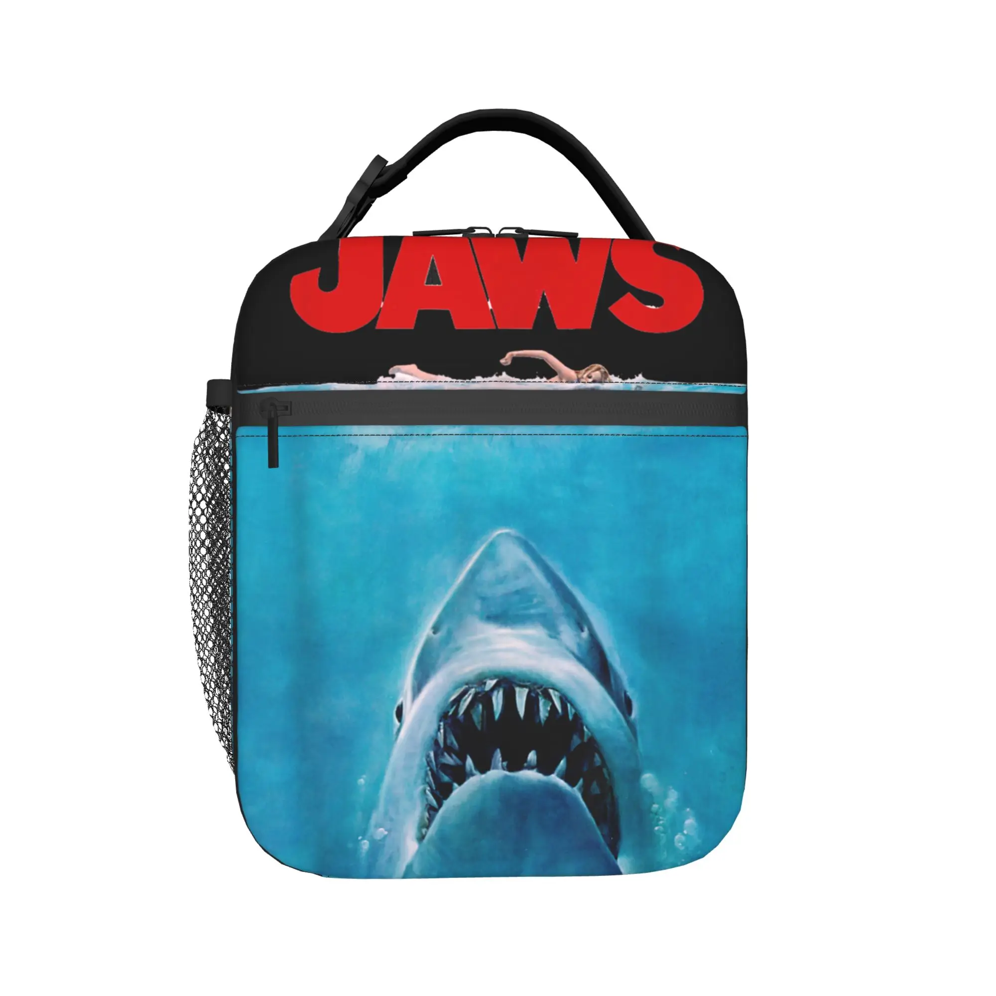 Jaws Film Poster Lunch Bag  Leisure Lunch Box For Women  Outdoor Picnic Cooler Bag Waterproof Thermal Lunch Bags