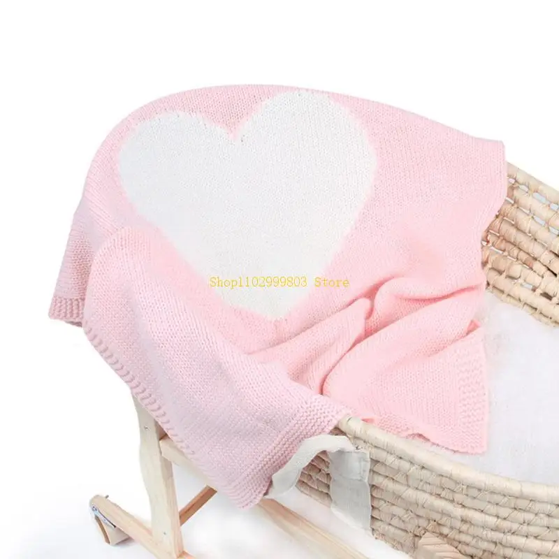 95x75 سنتيمتر عربة طفل سرير دثار محبوك الوليد طفل قماط التفاف الرضع الحب القلب الفراش الدافئ لحاف J0MF #1