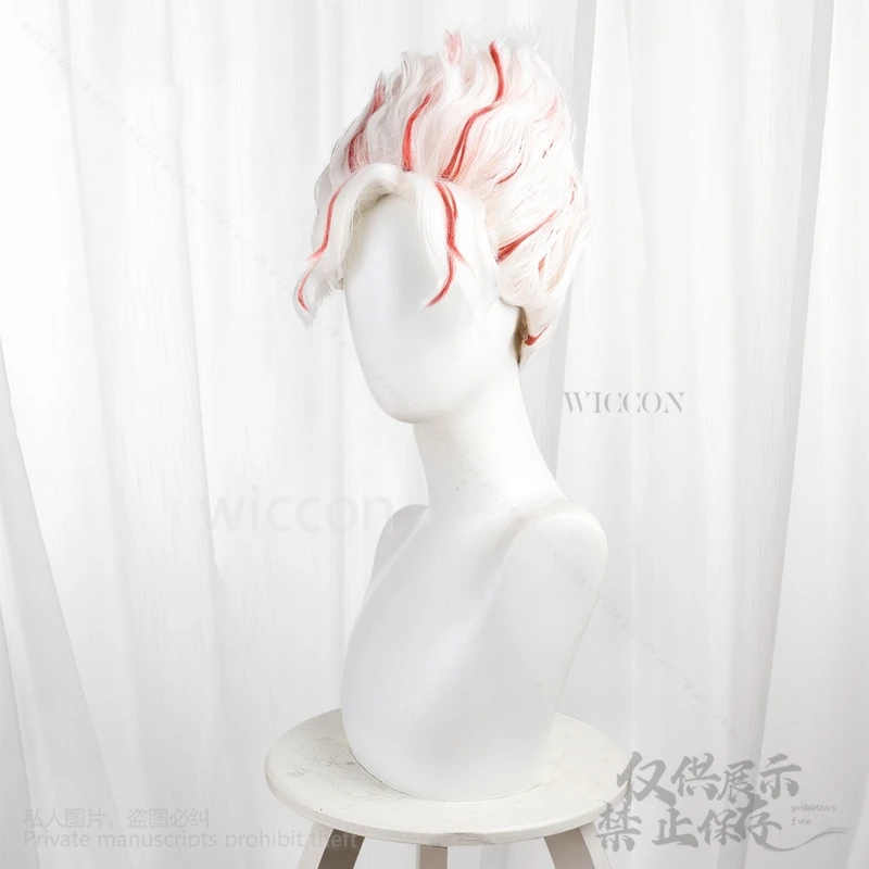 Anime Dandadan Okarun Ken Takakura Cosplay New Costume Wigs Cos Red White Short Hair Halloween Christmas Party For Women Men