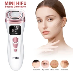 Mini HIFU EMS Microcurrent Facial Beauty Device Compact Skin Care Tool for Face Toning Smoothing Firm Look Personal Home Use