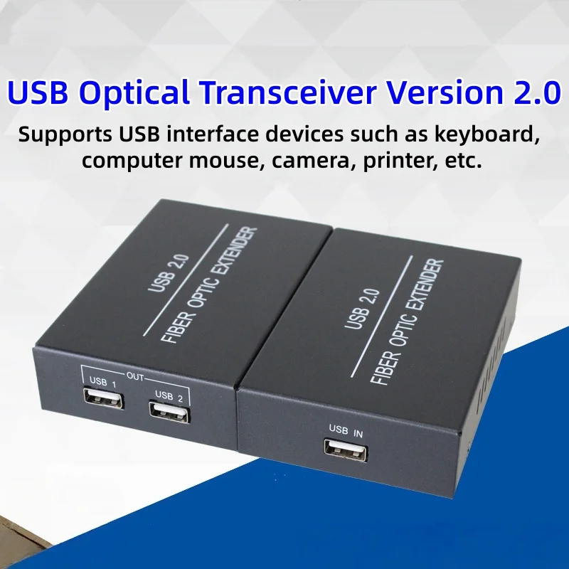 Optical Transceiver USB-to-Optical Extender for Printer USB Flash Drives Compatible with Various USB Interfaces