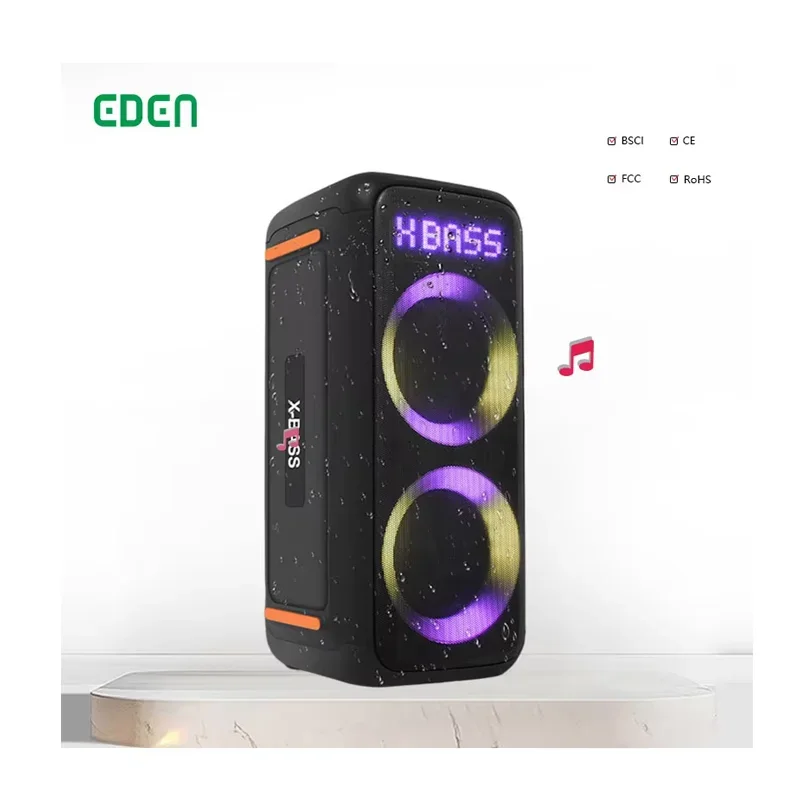 Speakers factory equipo de sonido steel tws dual 8  tweeter bluetooth speaker 1000w party DJ X-Bass speaker