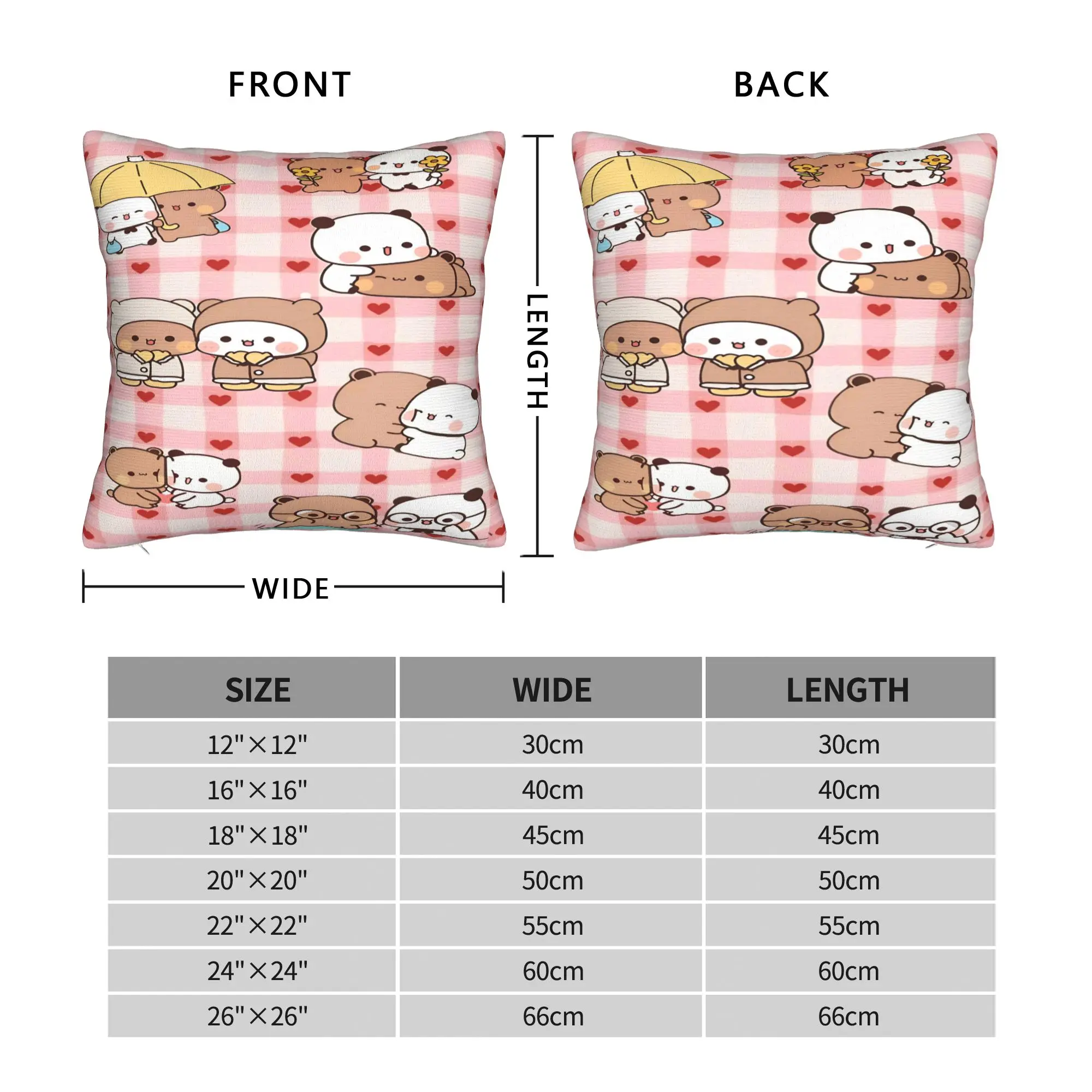 Pillow Cover Bear And Panda Bubu Dudu Graphic Cushion Cover  Funny Pillow Case For Living Room Chair Pillowcases