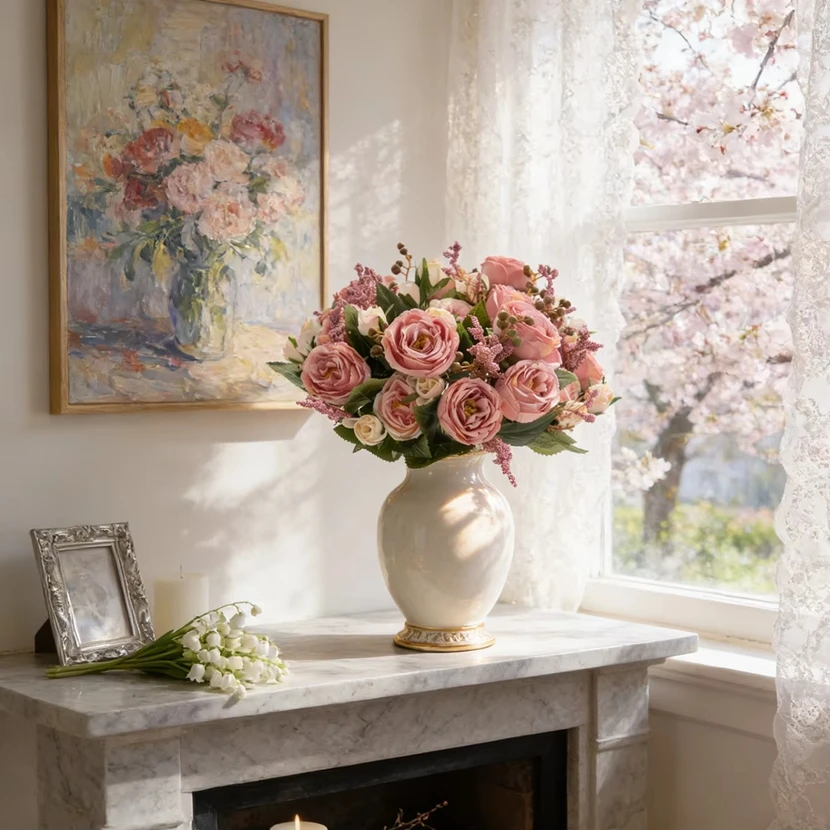 

Artificial Flowers Silk Peony Rose Home Room Outdoor Garden Valentine's Table Decor DIY Wedding Wreath Bridal Bouquet Gift Cheap