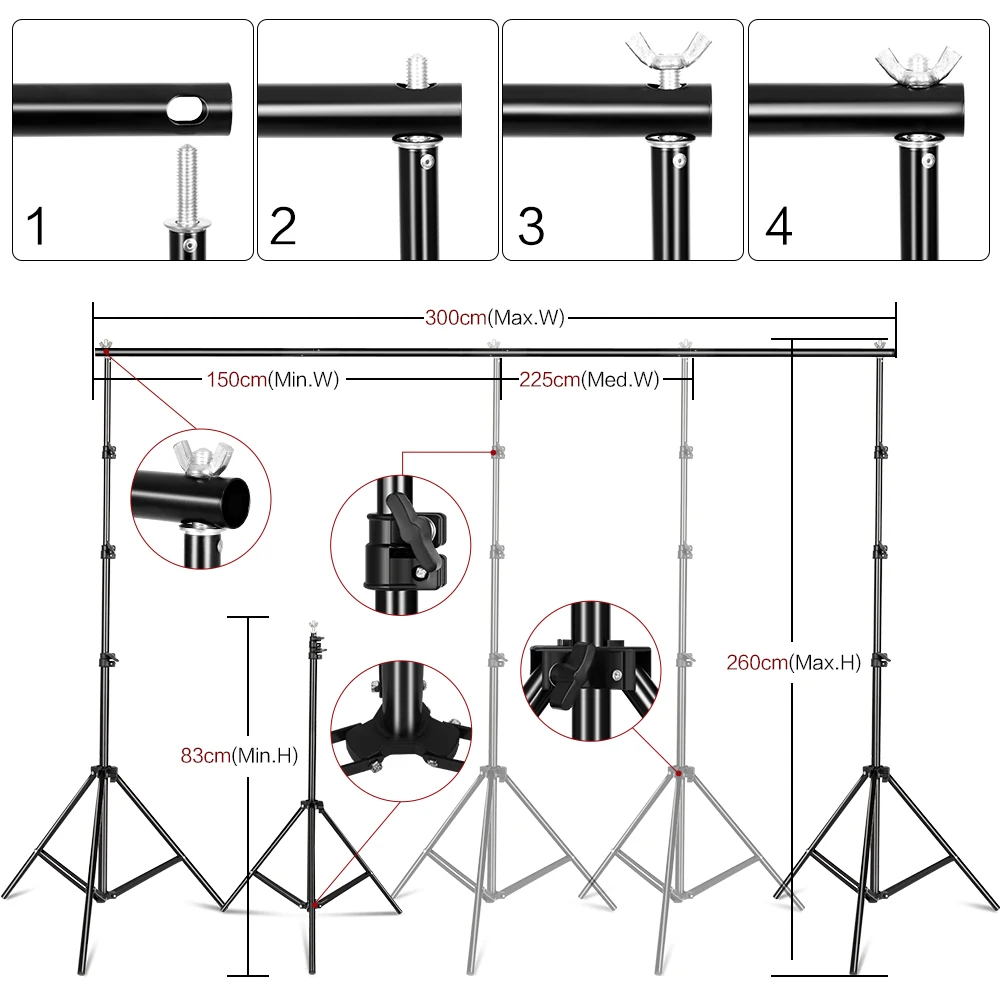 Photo Studio Continuous Lighting Kits 40/20/45/135W Bulbs for Camera Softbox Background Support Green Backdrop Video Shooting