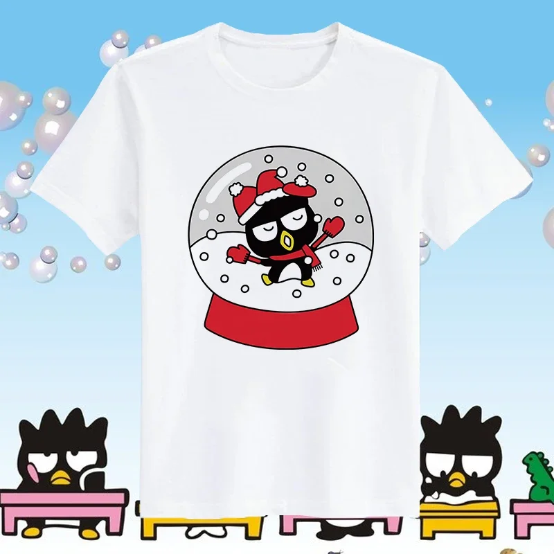 

Cartoon BADTZ-MARU Cartoon Christmas Character Cotton T-shirt Short-sleeved Men's and Women's Same Top Cute Family Wear