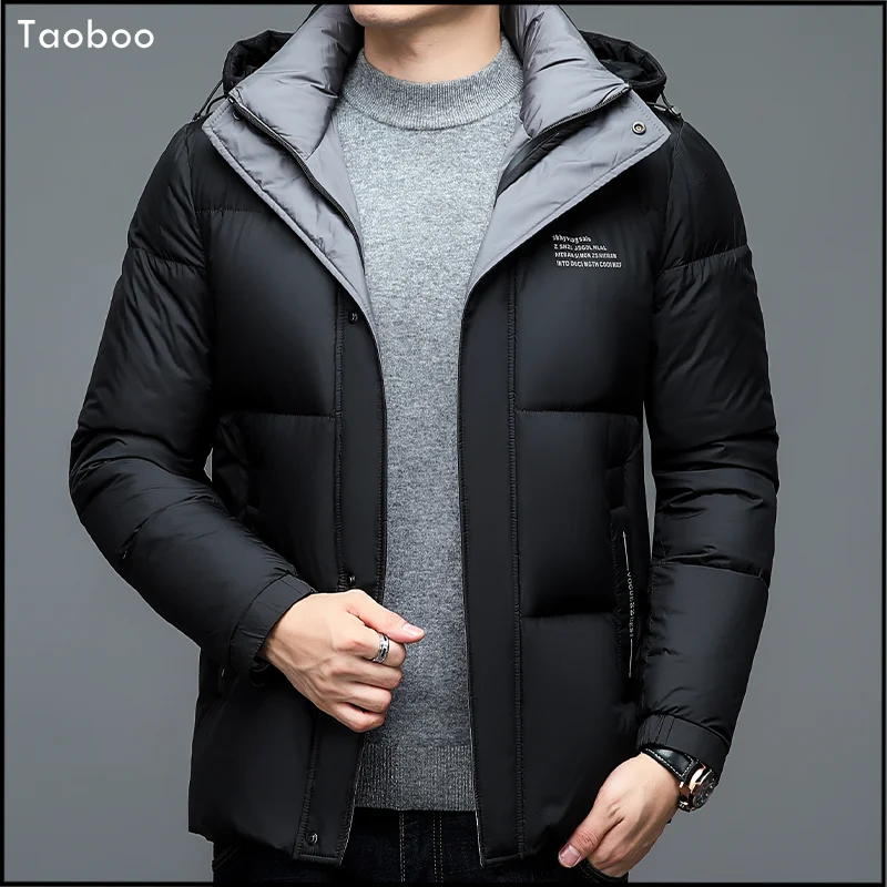 2022 High quality Men\'s winter jacket Parkas Hooded Thick Loose Casual Down jacket men New Fashion Stripe High Street Male Coat