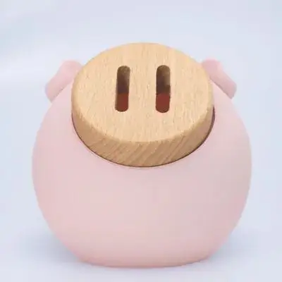 

Piggy Bank Home Decor Kid Room Coin Cartoon Pink Resin Adorable Savings Jar Money Pot Pig Shape Storage Cute Personalized Wooden