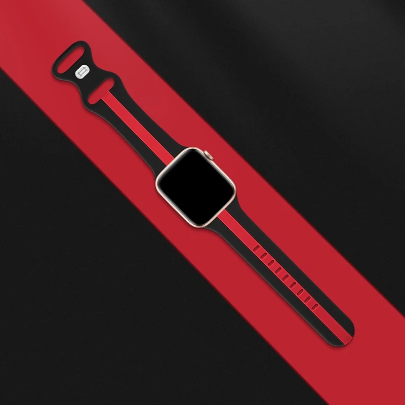 Strap for Apple Watch band 49mm 44mm 45mm 41mm 40mm 42mm 38mm Silicone Sport Bracelet iWatch serie 8 7 se 6 5 4 3 2 1 Ultra 49mm