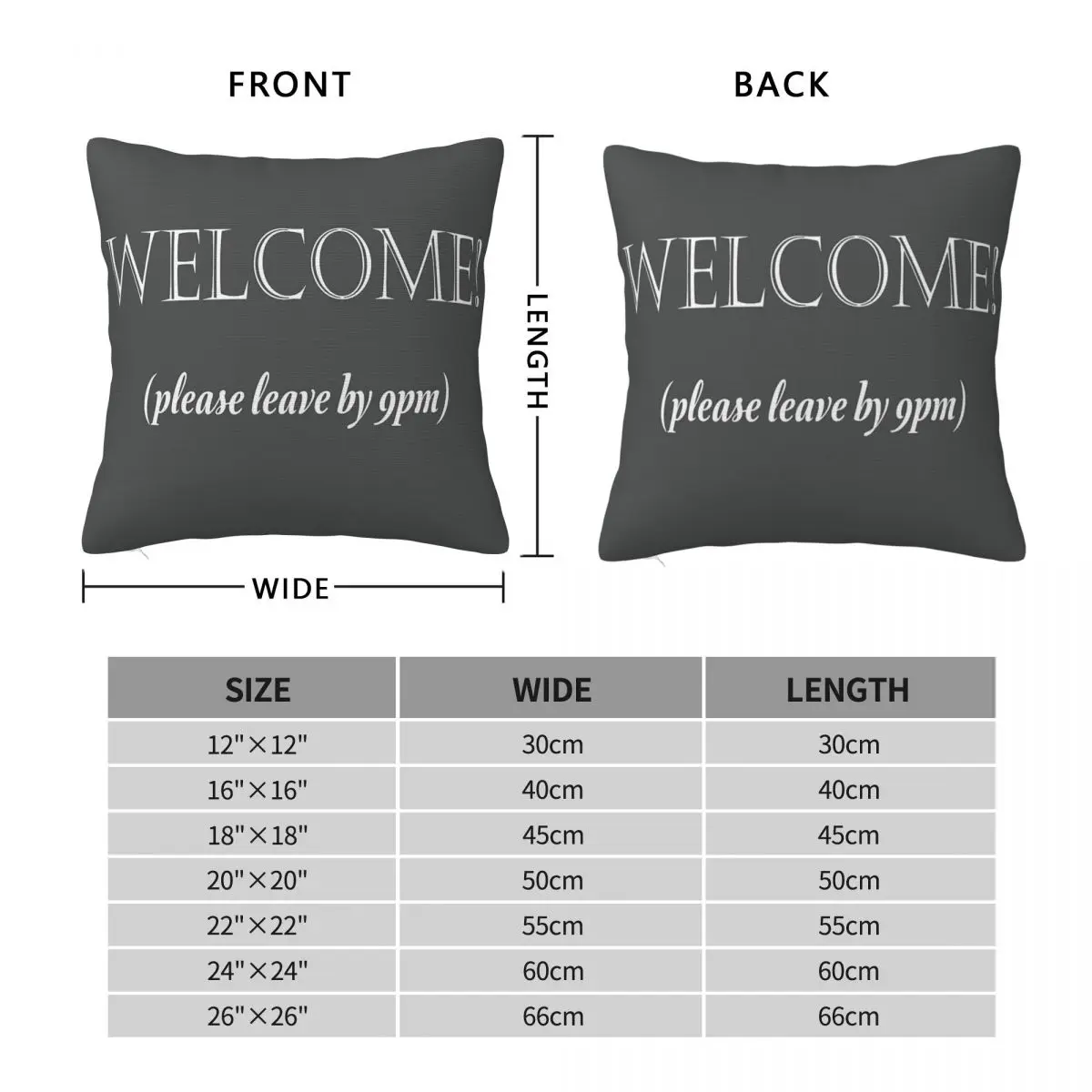 Welcome Please Leave By 9PM Pillowcase Polyester Linen Velvet Pattern Zip Decorative Throw Pillow Case Bed Cushion Cover