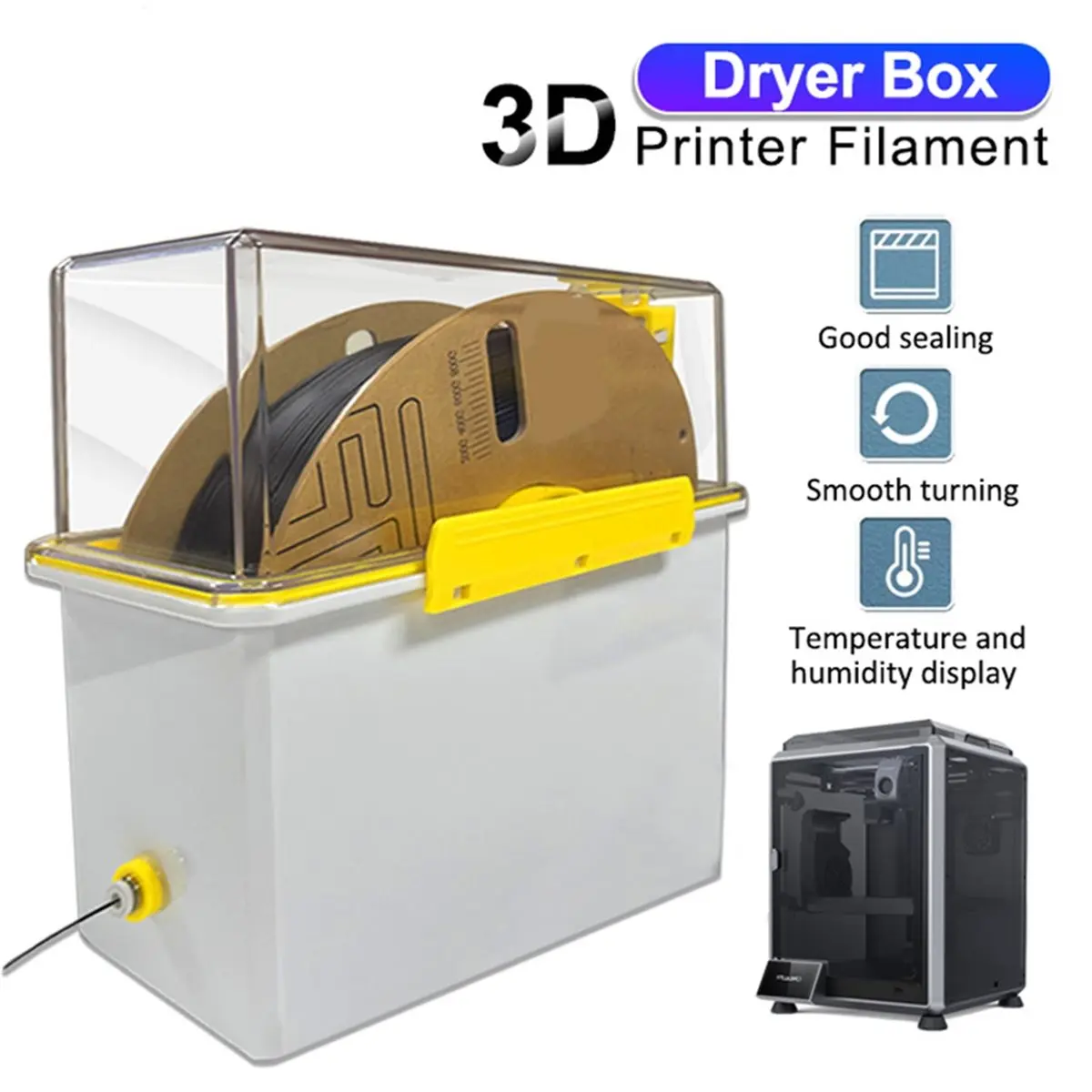 Коробка для сушки нити для 3D-принтера Pro 2.0 для PLA PETG ABS Герметичная влагостойкая пластиковая сушильная коробка Оборудование для сушки [Дневник жизни]