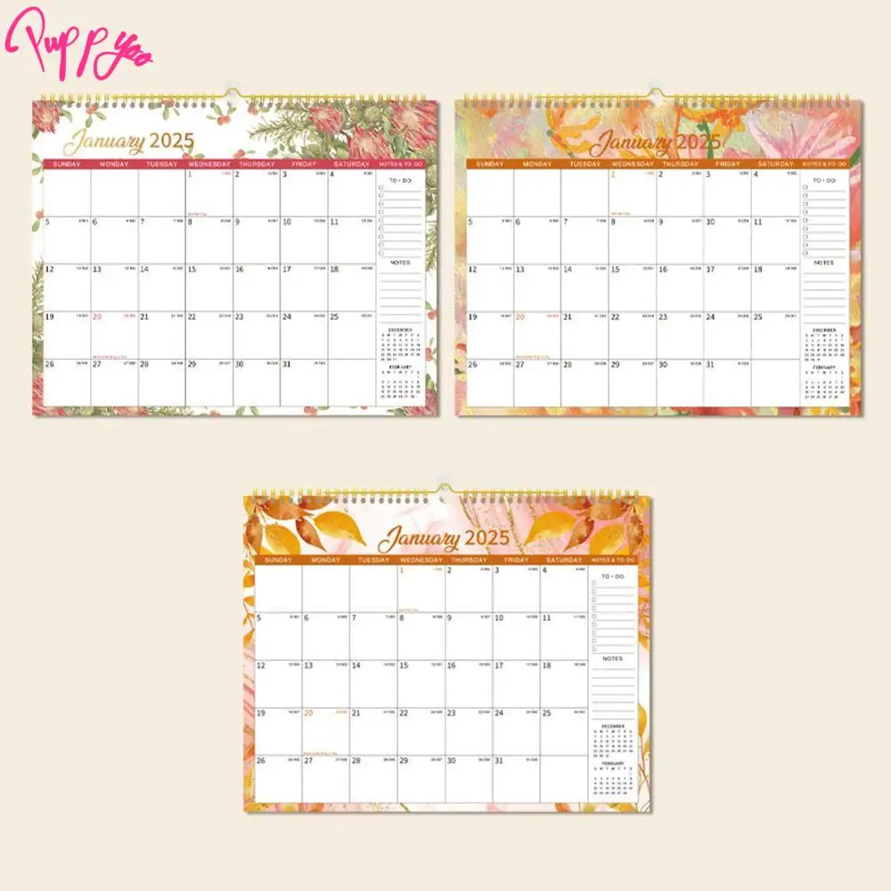 Time Tool 12 Months English Wall Calendar INS Creative Calendar Planner Notes Colorful 2025 Wall Calendar Office Stationery