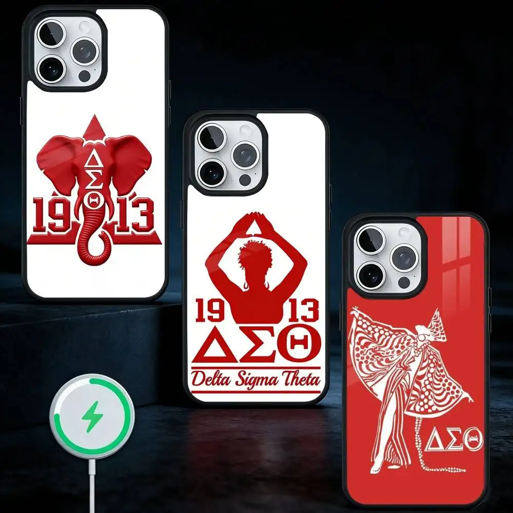 

Чехол для телефона D-Delta Sigma Theta для iPhone 17, 16, 15, 14, 13 Plus, Pro Max, магнитный, для беспроводной зарядки Magsafe