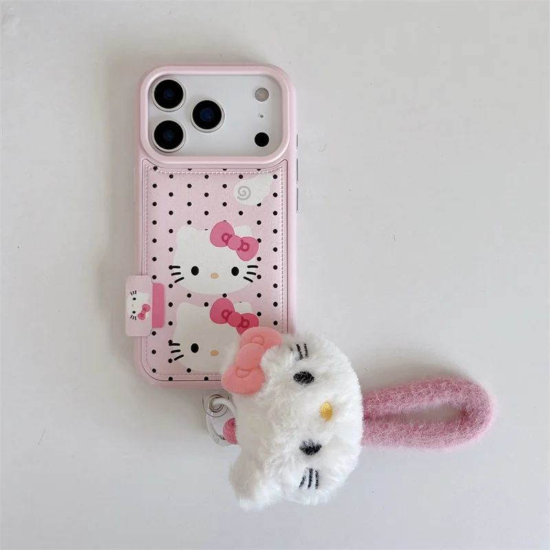 الفاخرة الوردي مرحبا كيتي الرمال المتحركة جراب هاتف آيفون 16 15 14 13 17 ProMax 15 زائد لينة مكافحة قطرة سيليكون الوفير غطاء #3