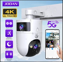 JOOAN 4K kamera PTZ IP 5G WiFi podwójny obiektyw kamera do monitoringu cctv inteligentna domowa niania elektroniczna automatyczne śledzenie kolor nocny nadzór wideo