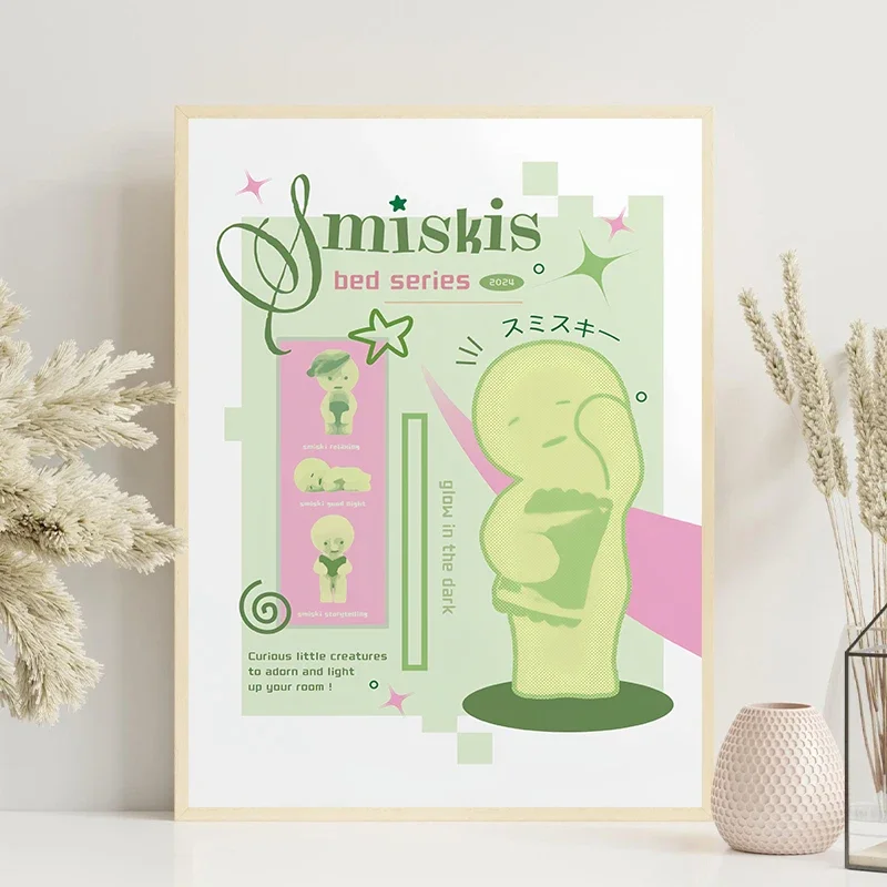 Moderne bunte Smiski Yoga Meditation Poster und Drucke Leinwanddruck Zen Wandkunst Bild für Yoga Studio Home Decor Geschenke