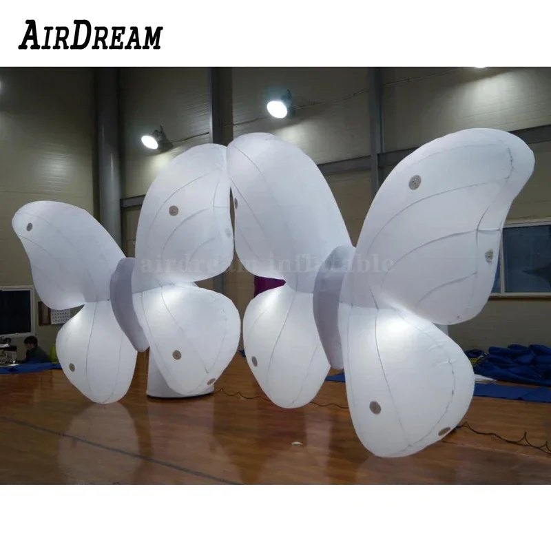 Beautiful white Inflatable Butterfly Wings With LED Light For Nightclub's Ceiling Stage Decoration party/events/stage decor