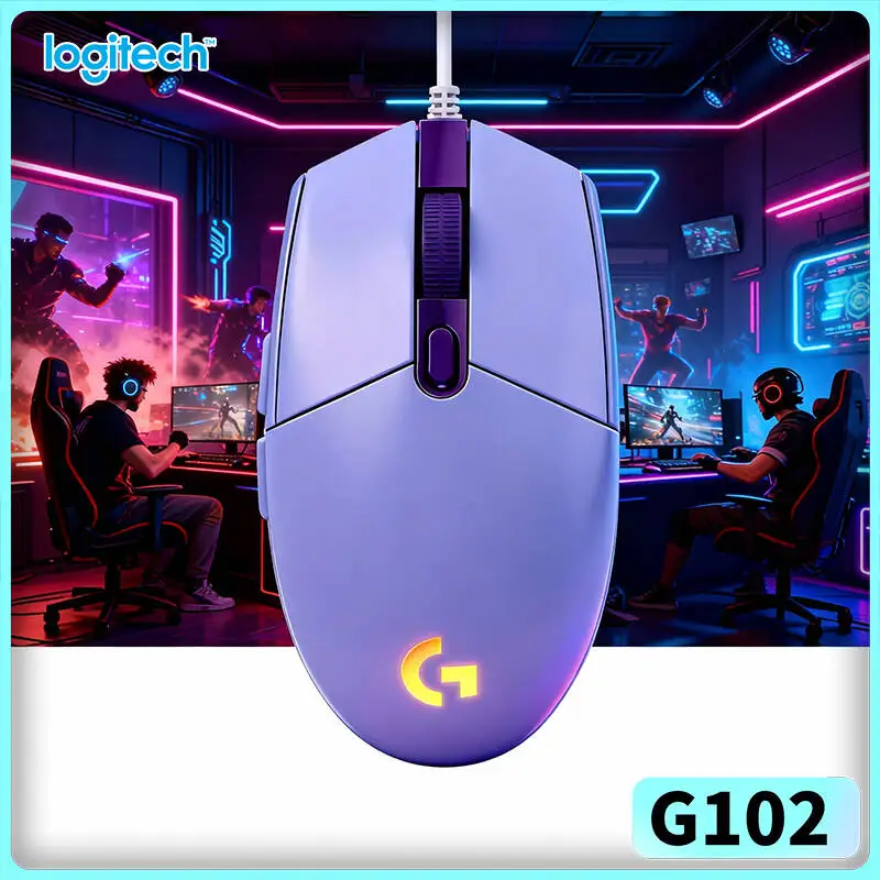 Logitech G102 Wired Gaming Mouse, HERO 8000 DPI Sensor, 20M Clicks, RGB Sync, 6 Buttons for Long Gaming Hours