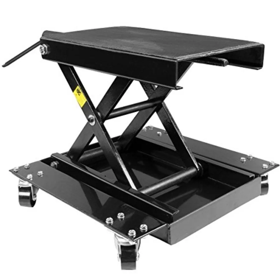

Scissor Lift Floor Jack for Motorcycle Dirt Bike Center with Wheel Cart 1100LBS Capacity Black Lift Motor Cycle Bike