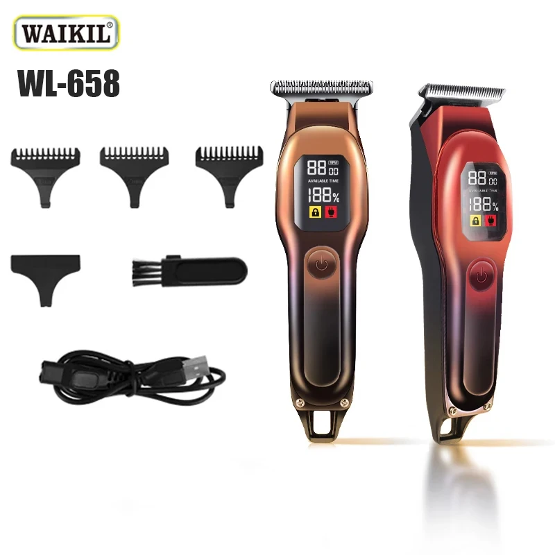 WAIKIL New Men's Professional Electric Pusher God USB Rechargeable Barber Large Capacity Long Range Easy to Clean