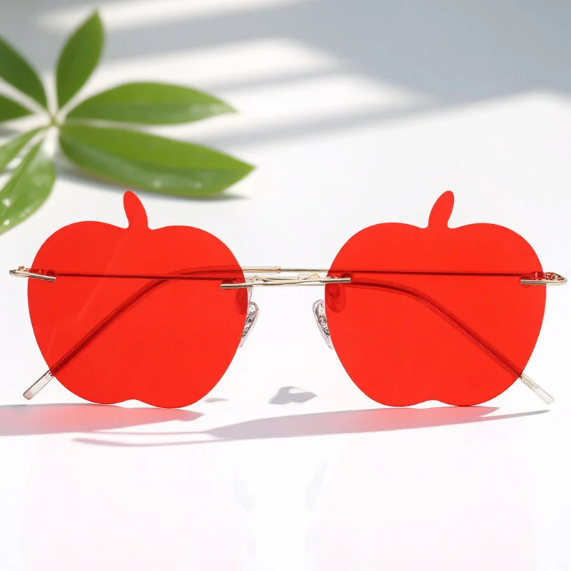

1pc Apple Frameless Sunglasses for Women Men Lightweight Portable Fashionable Party Photo Booth Birthday Halloween Rimless