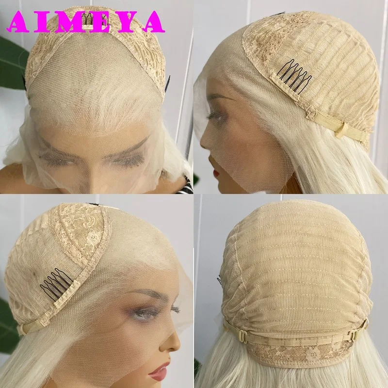 AIMEYA Yellow Lace Front Wig 13x4 Long Deep Wave Curly Synthetic Hair Wigs for Women Heat Resistant Daily Use Cosplay Party